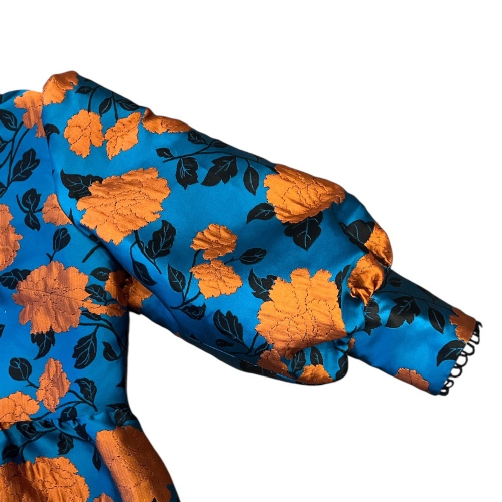 Emily Lovelock New Small Blue and Orange Floral Dress - Picture 9 of 13